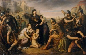 Coriolanus confronted by his mother, wife and son