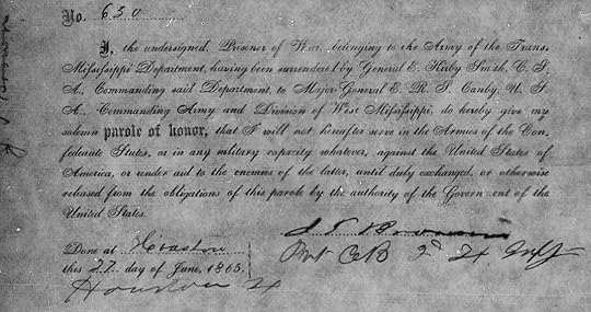 The Parole given by John Browne in Houston at the conclusion of the Civil War (Fold3)