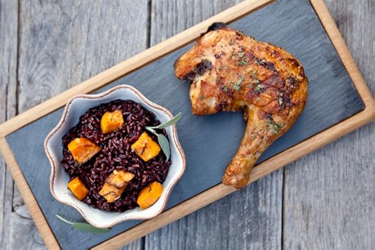 Sage Roasted Sweet Potatoes and Black Rice #recipe via FoodforMyFamily.com