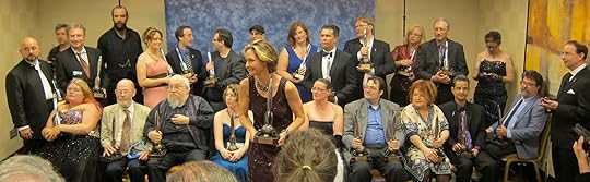 The 2013 Hugo Award winners. Photo by Eddie Schneider.