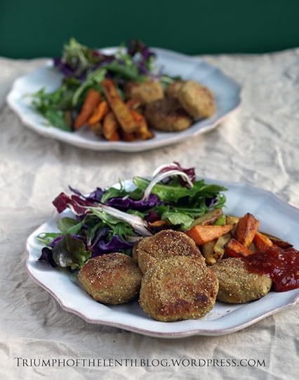 chickpea schnitzel patties from 'High Protein Vegan'