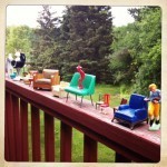 my chair rail brings all the toys to the yard