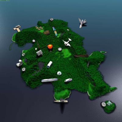 Lost island cartoon map by Arvid Rudling