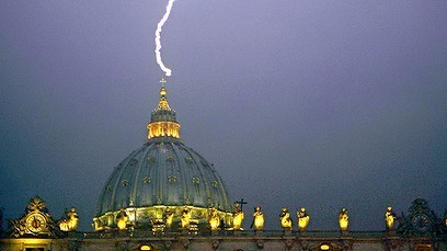 Lightning strikes the Vatican