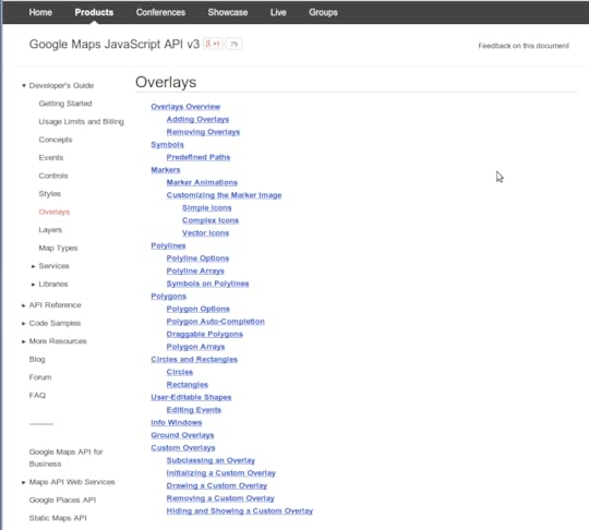 Refactoring the Google Maps JavaScript API overlays documentation