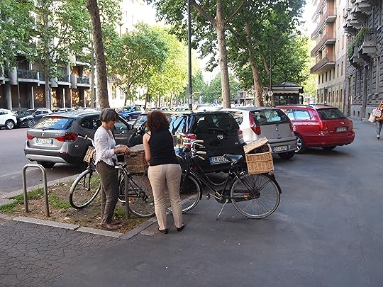 No reason to park on the street; use the sidewalk