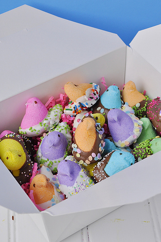 Things to do with Marshmallow Peeps Chocolate covered easy edible Easter Craft