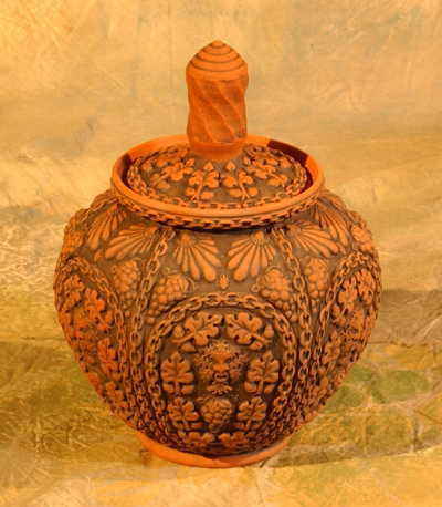 sprigs, clay, art, pottery, molds, clay, vessels