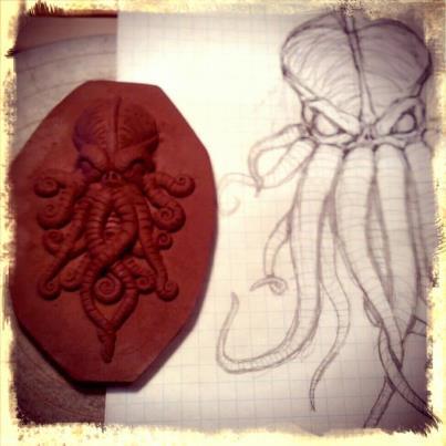 Lovecraft, Cthulhu, Trespasser Ceramics, art, horror, clay, pottery, Andrew Tarrant