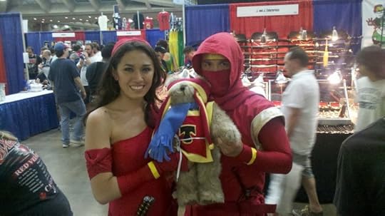 Elektra (Kris Lee), Hand Ninja (JKCosplay) with Tristan the Teddy Bear