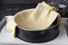 unfolding the dough inside