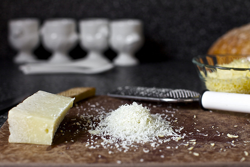 romano and gruyere, finely grated