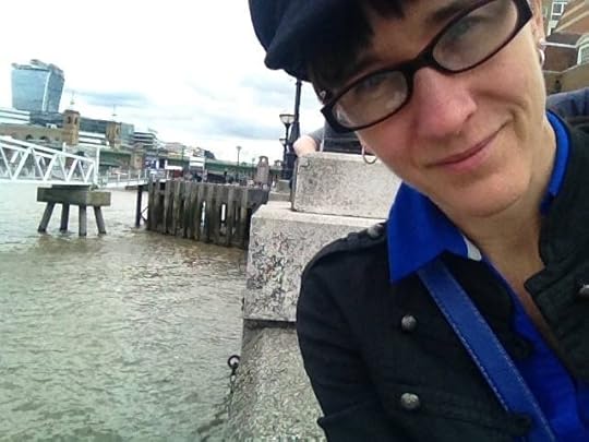 Enjoying a mocha on the South Bank right in front of The Globe Theatre