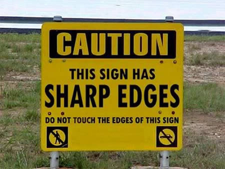 sharp edges