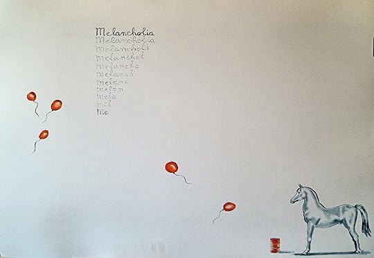 Cavalli Enigmae (Melancholia - Me) olio su carta 100x60 cm