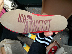 Ich Bin Atheist shoe, Redchurch Street, Hackne...