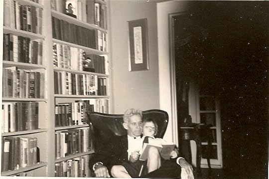 in library with daddy