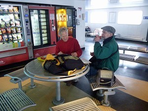 Yvan, taking a break while talking with Peter.