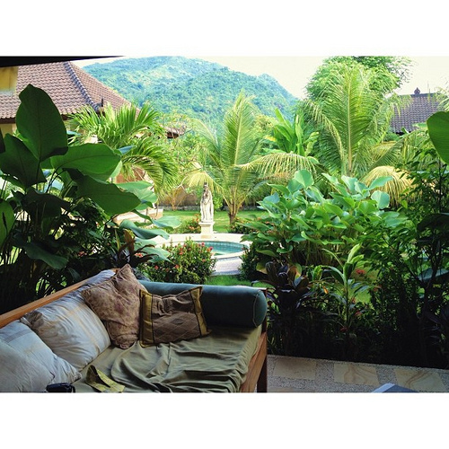 This has been my lounge spot while here for reading, resting, and skyping with my boys. #bali #grateful