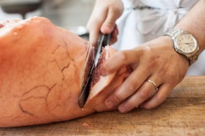 Removing the hock.