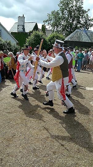 Tinner's Morris dancing outside South Tawton Church for the Folk Festival. Look out for us at Chagford on Thursday!