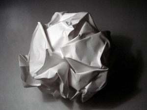 A Crumpled Paper Ball 300x225 Oh the Joy of Editing Your Novel