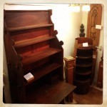 ginormous secretary and curious barrel shelf