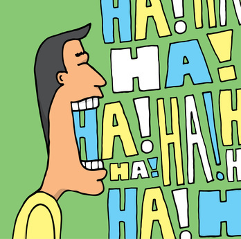Man laughing out loud