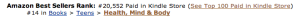 Screen shot of Amazon sales ranking