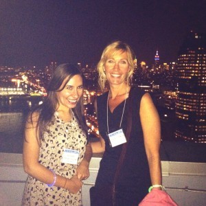 Me and 'Blaze' author Laurie Boyle Crompton at the Rooftop Blogger Party.