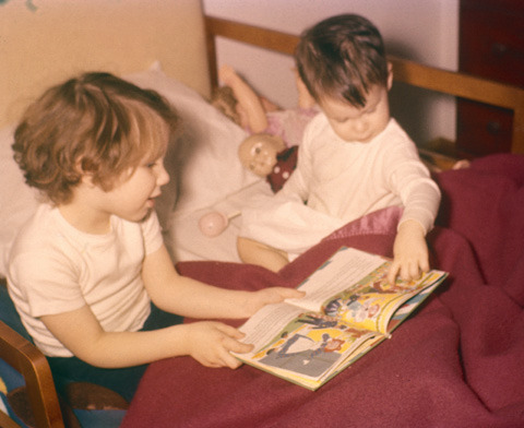 Paula reading to Mike c