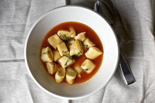 gnocchi in tomato broth