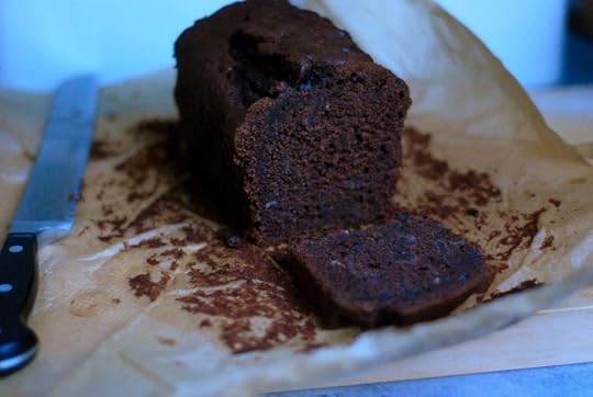 Cocoa banana bread sliced