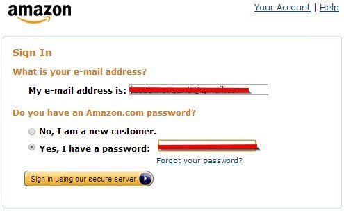 sign into amazon