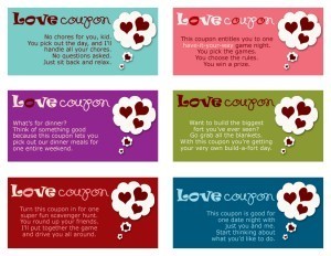 Printable Valentine's Day Coupons for Kids