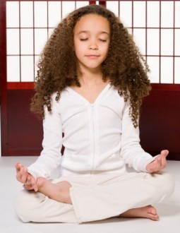 child meditating