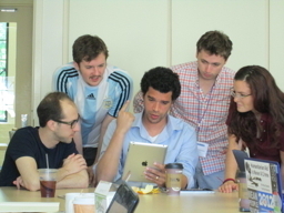 l to r: MFA, intern, teacher, intern, intern