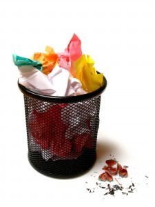 Garbage can filled with mistakes