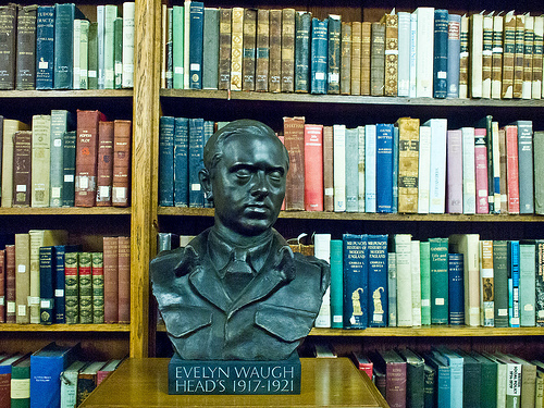 Bust of Evelyn Waugh @ Shoreham WordFest Evelyn Waugh evening at Lancing College on 27th September 2013