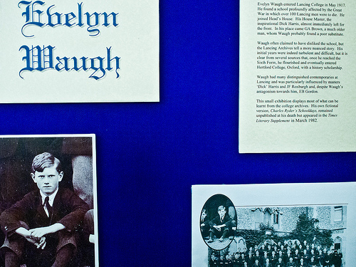 Evelyn Waugh display @ Shoreham WordFest Evelyn Waugh evening at Lancing College on 27th September 2013