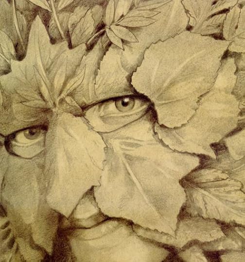 Leaf Mask drawing by Brian Froud