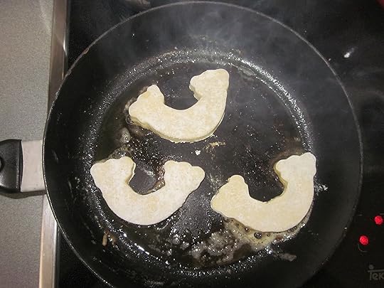 Rainbow griddle cakes.