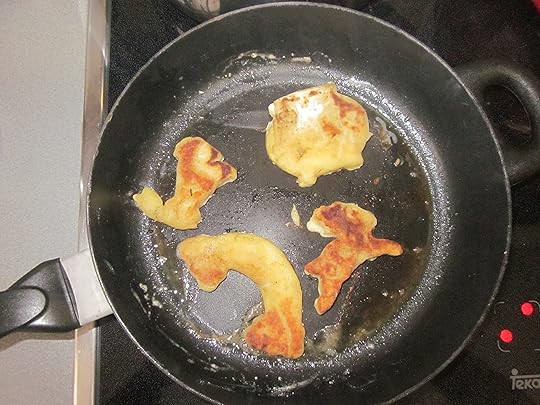 Rainbow, pot of gold and erm . . . Easter bunny griddle cakes.