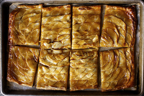 apple mosaic tart with salted caramel