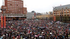 People in Oslo, singing in protest of Breivik Apr 26 2012