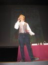 Nick performing on stage