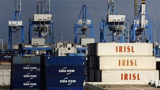 Empty and disused Islamic Republic of Iran Shipping Lines (IRISL Group) containers are seen at Malta Freeport in the Port of Marsaxlokk outside Valletta February 10, 2012 (REUTERS/Darrin Zammit Lupi).