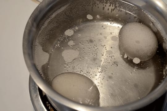 Timing starts when the eggs are boiling, not when the stove is turning on
