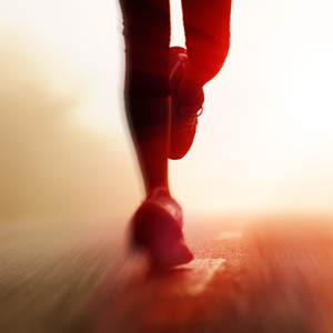 Image of a runner's feet: Copyright: Warren Goldswain 