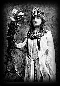 Moina Mathers dressed in her priestess of Isis garb